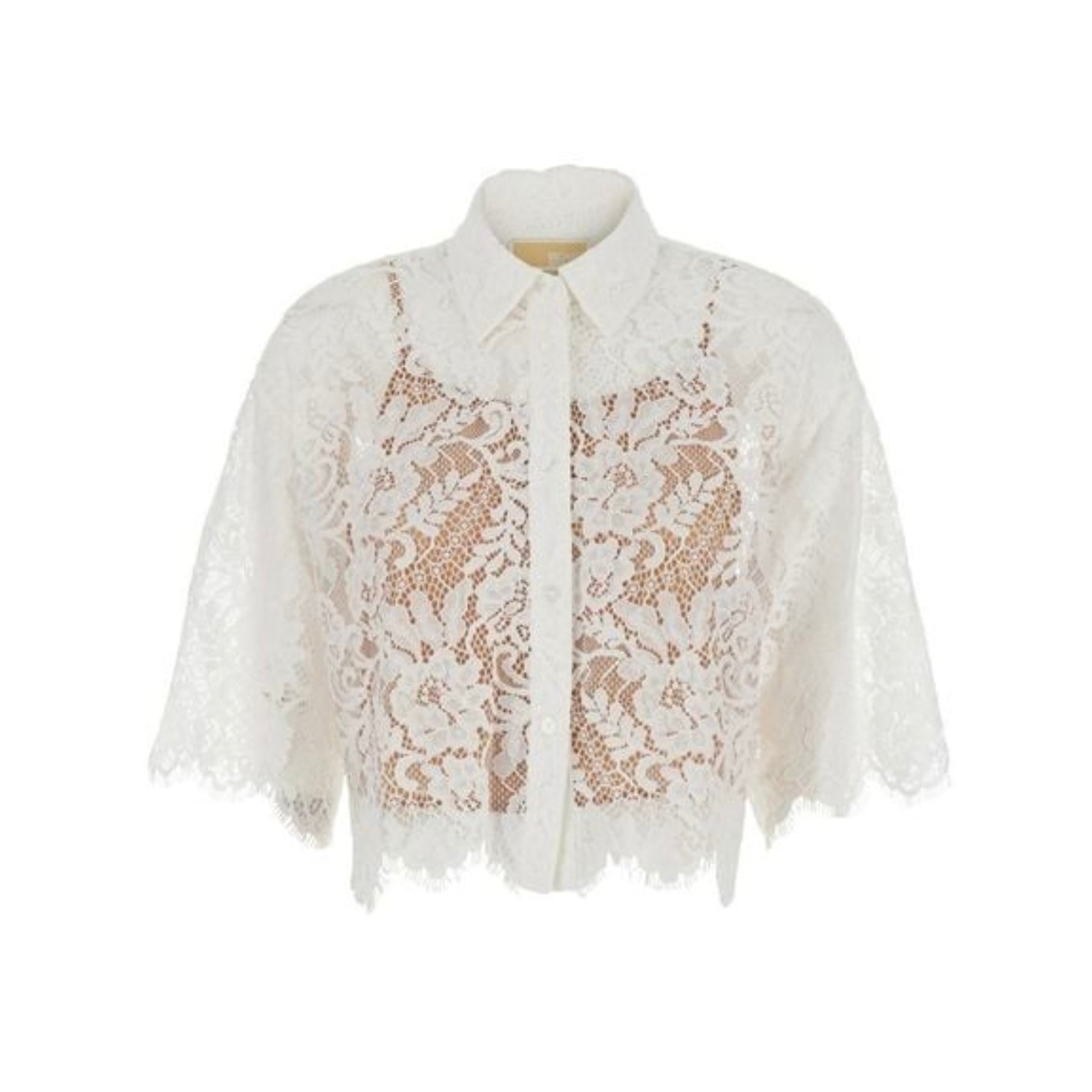 Son Flwr V Neck Shift Dresscorded Laces SS Shirt MS6410KQ9100 MICHAEL KORS