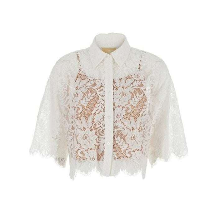 Son Flwr V Neck Shift Dresscorded Laces SS Shirt MS6410KQ9100 MICHAEL KORS