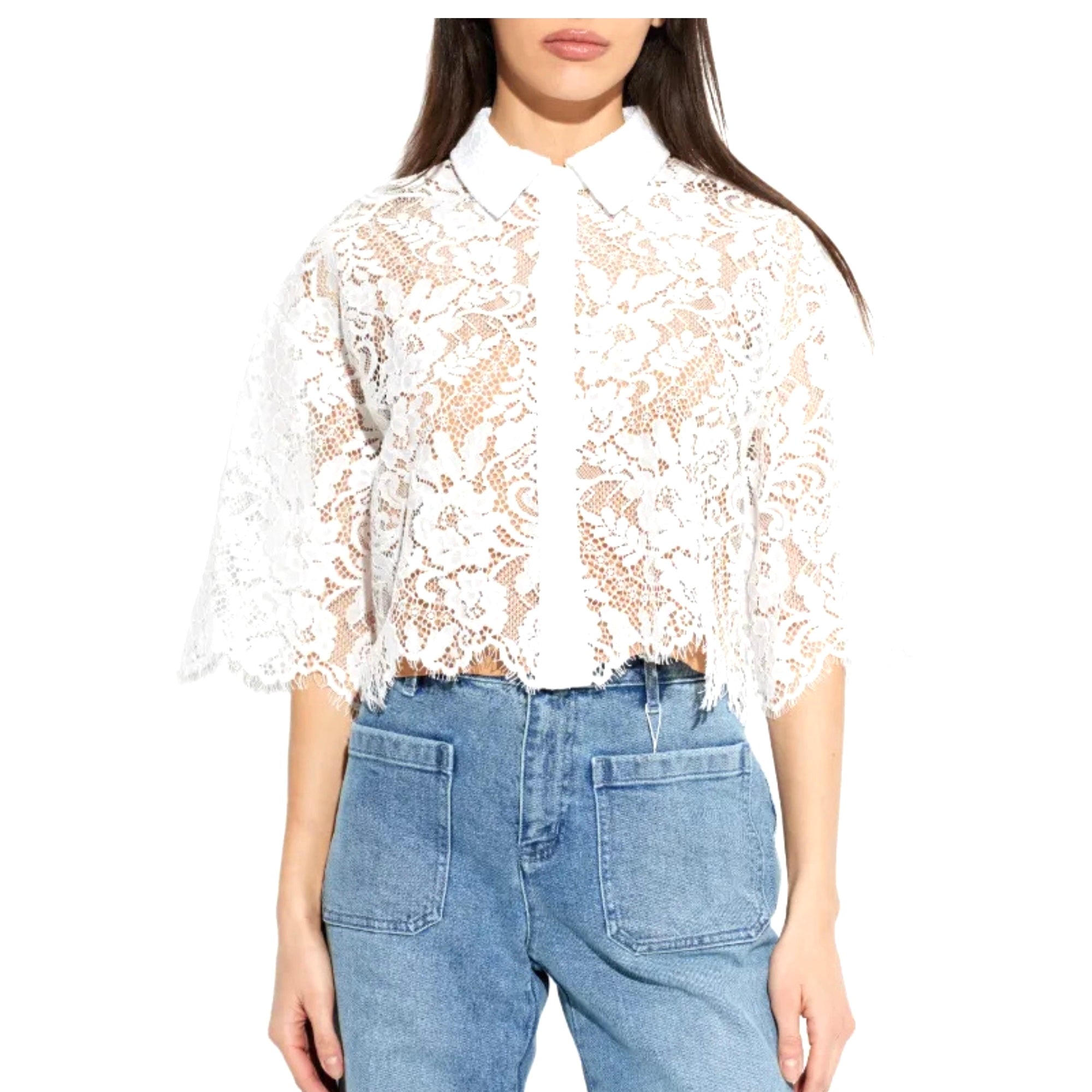 Son Flwr V Neck Shift Dresscorded Laces SS Shirt MS6410KQ9100 MICHAEL KORS