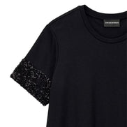 Maglia over in viscosa con paillettes 