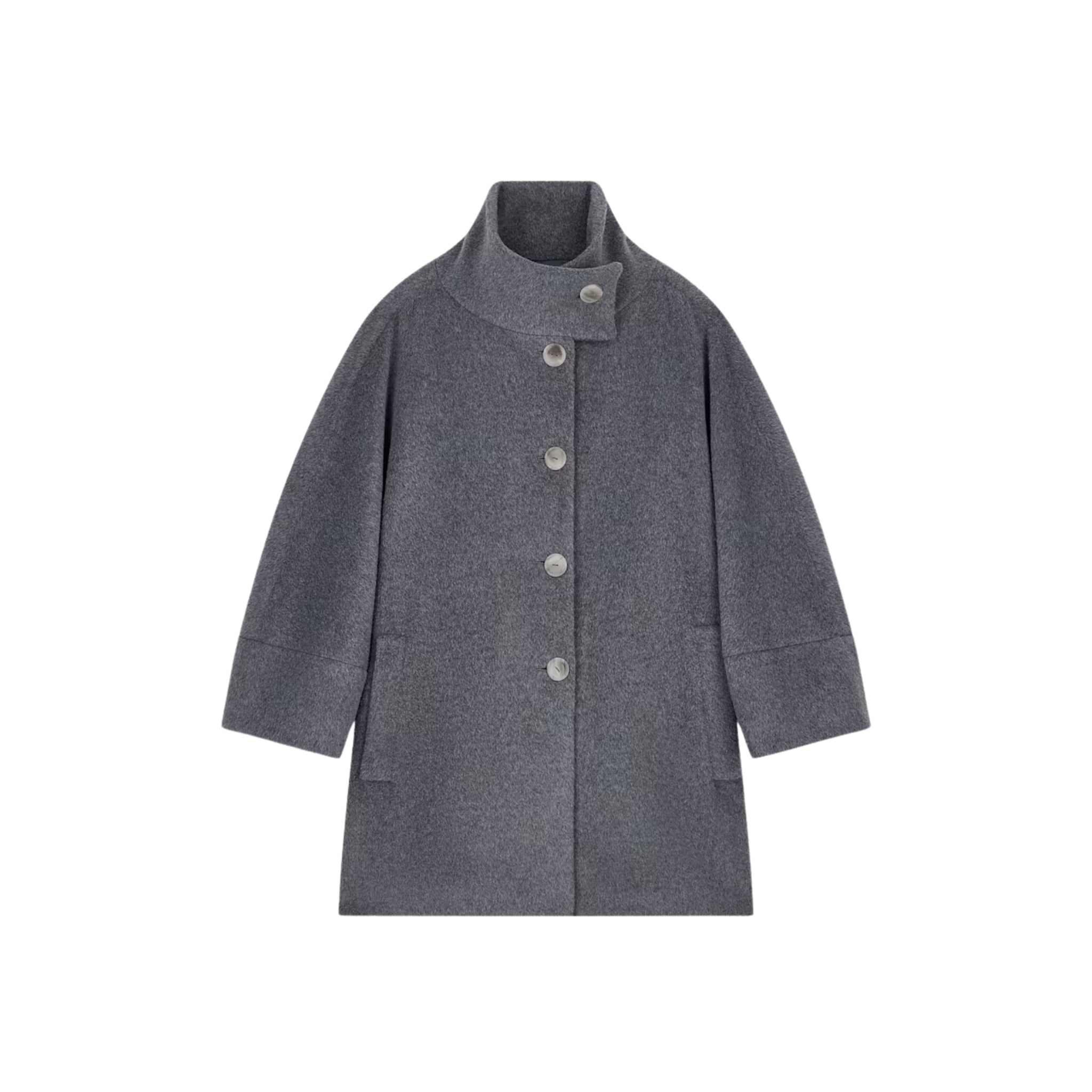 Cappotto svasato in lana di alpaca 