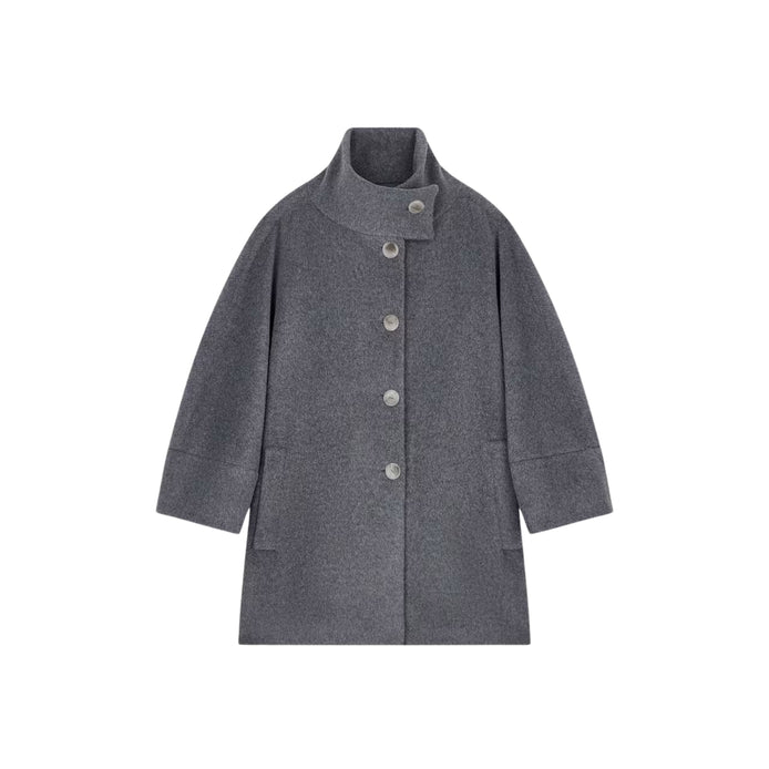 Cappotto svasato in lana di alpaca 