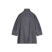 Cappotto svasato in lana di alpaca 