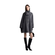 Cappotto svasato in lana di alpaca 