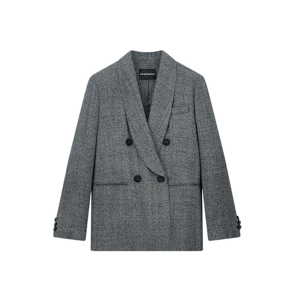 Blazer doppiopetto in tessuto mouliné Capsule Signature 
