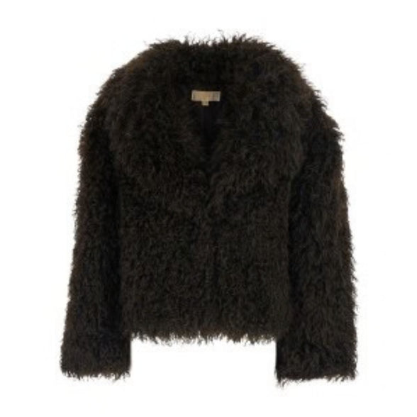 Crop Faux Fur Peacot 