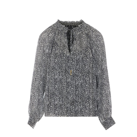 Blusa in georgette con stampa metallizzata 