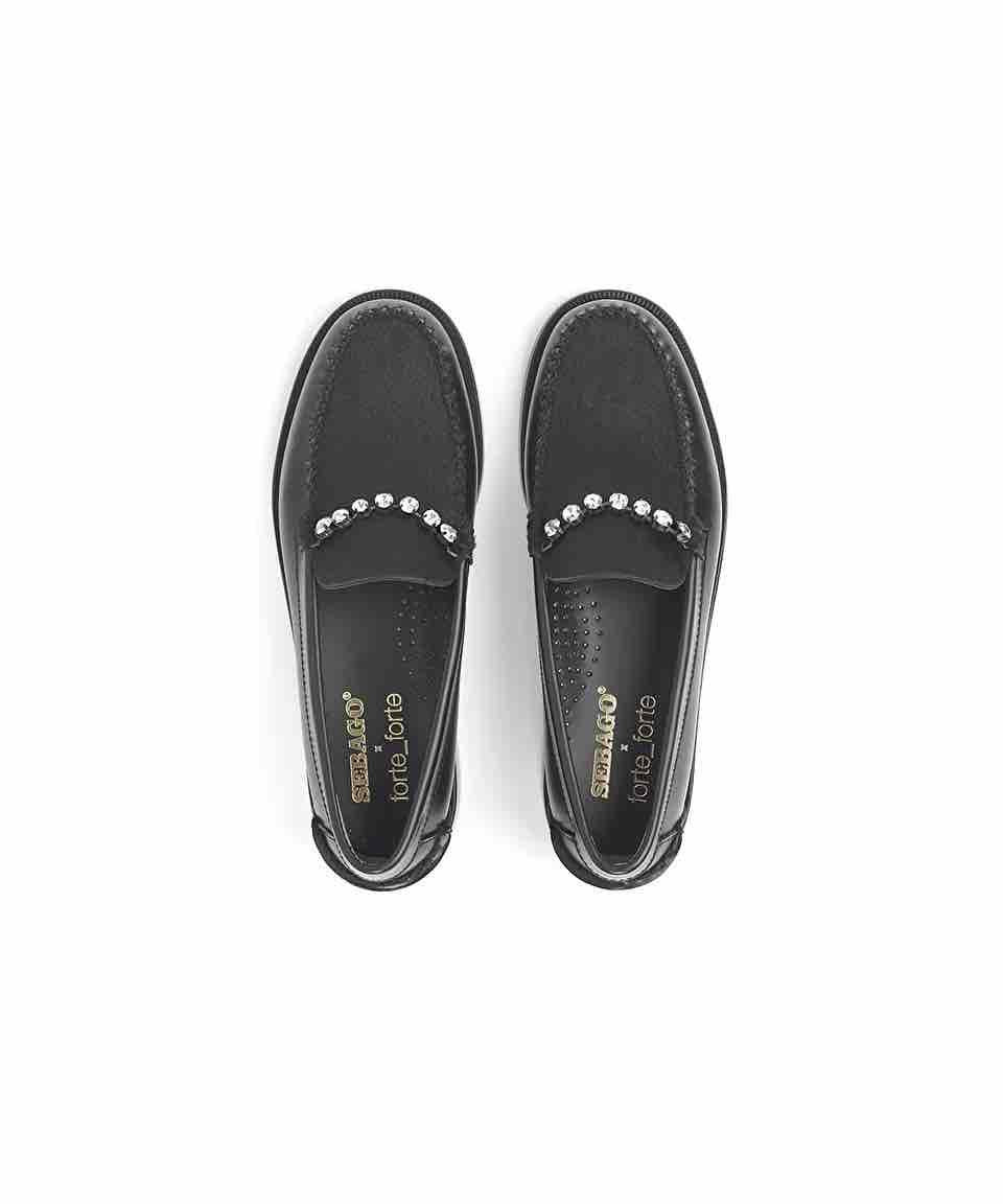 Mocassino in vitello e cavallino con strass 129968017 FORTE FORTE