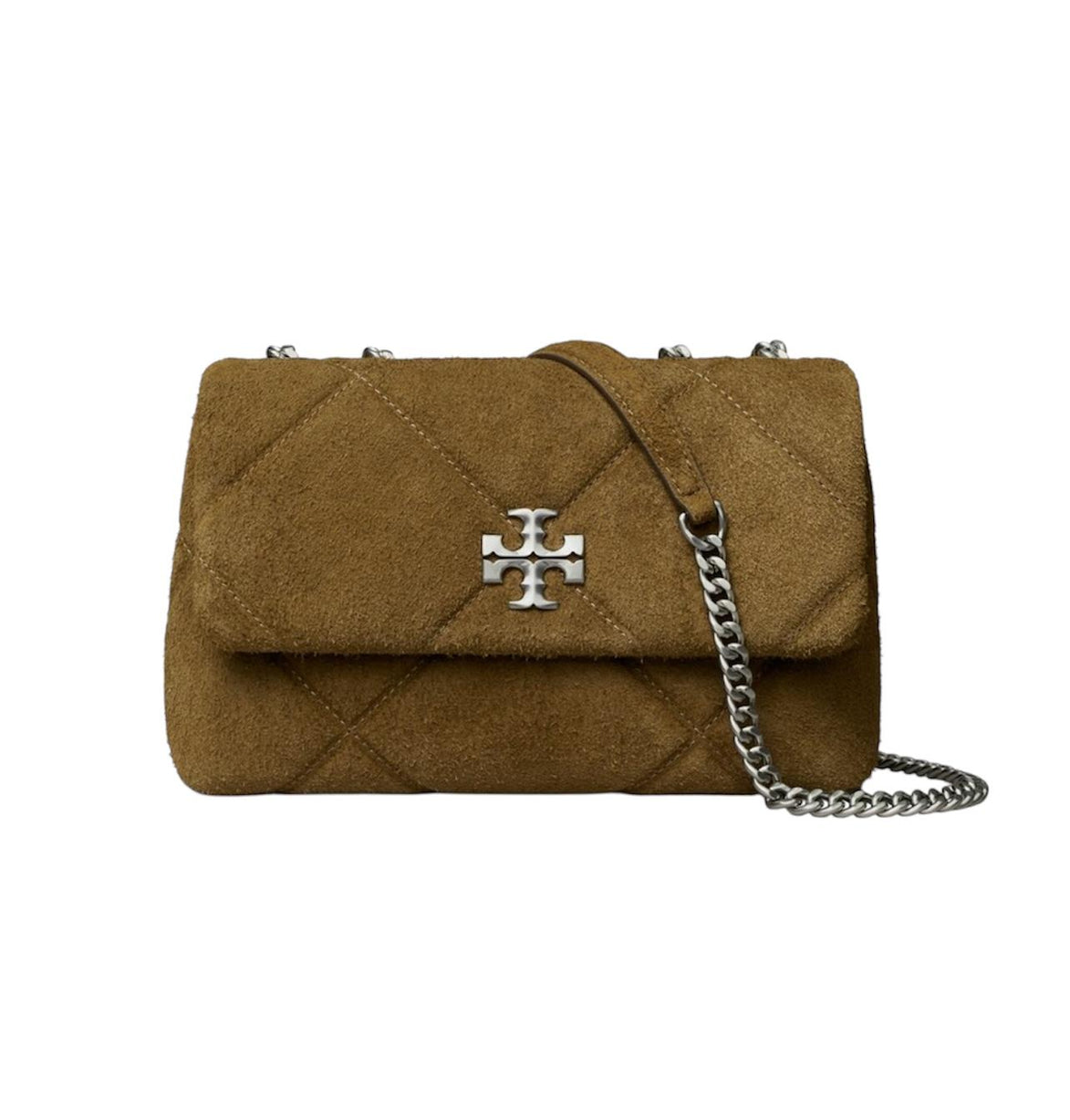 Kira Diamond Quilt Suede Small 169170300 TORY BURCH
