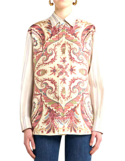 Camicia a righe con stampa piazzata WRIA0082AV745X0803 ETRO