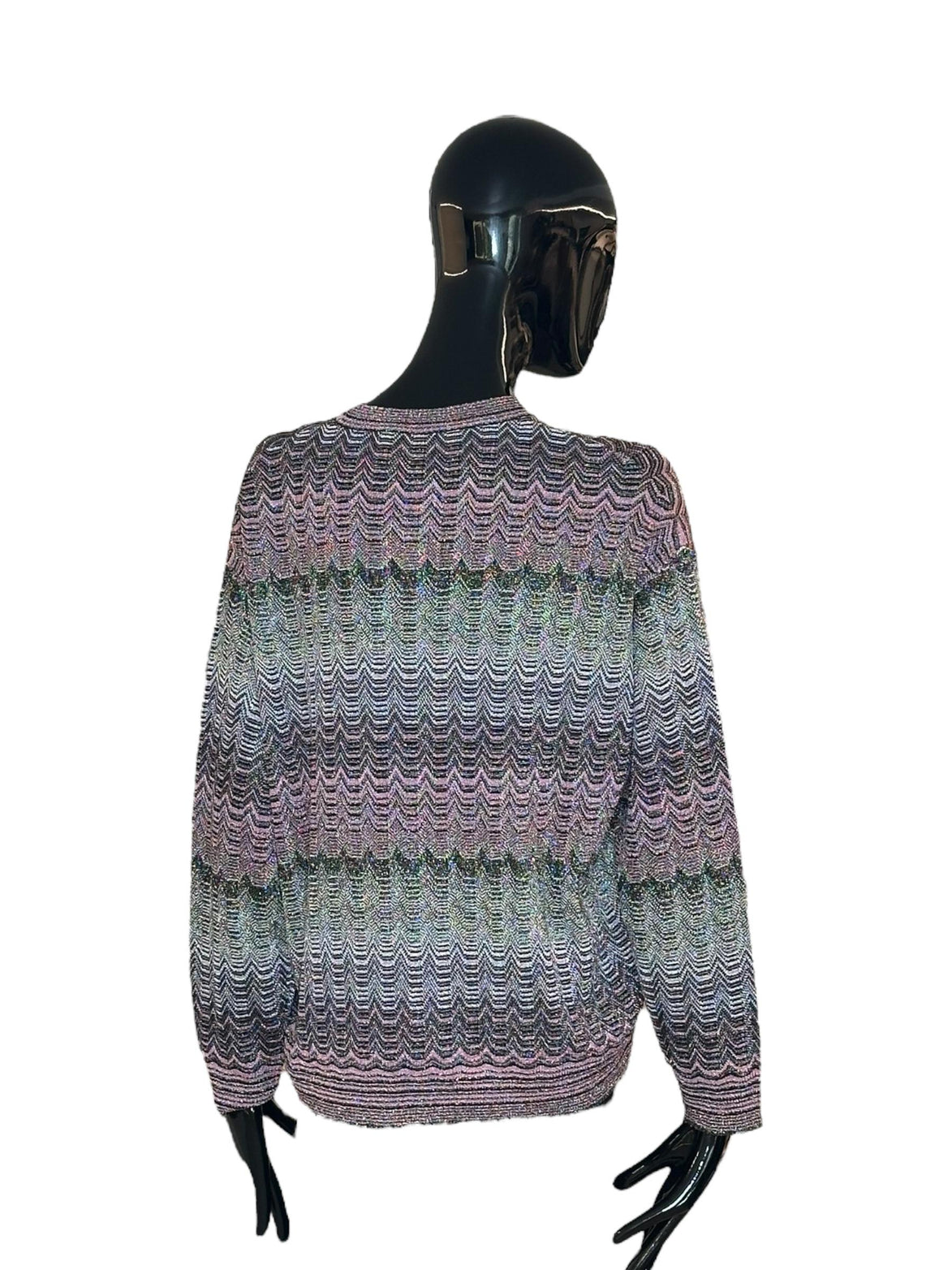 Pullover girocollo con motivo greca zig zag lamé DS24WN0PBK039ISM9G5 MISSONI