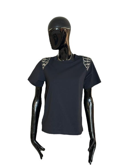 Tshirt in jersey organico con ricami A070316600555 ALBERTA FERRETTI