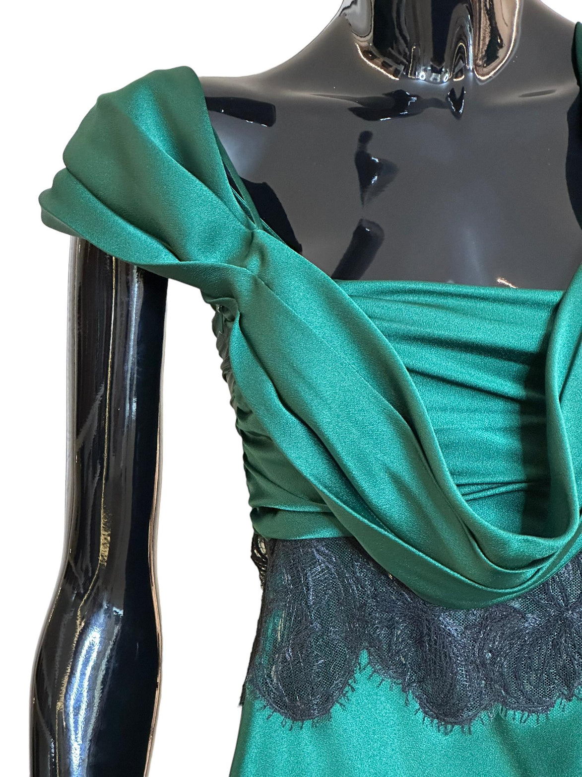 Abito in satin con pizzo V044566190389 ALBERTA FERRETTI