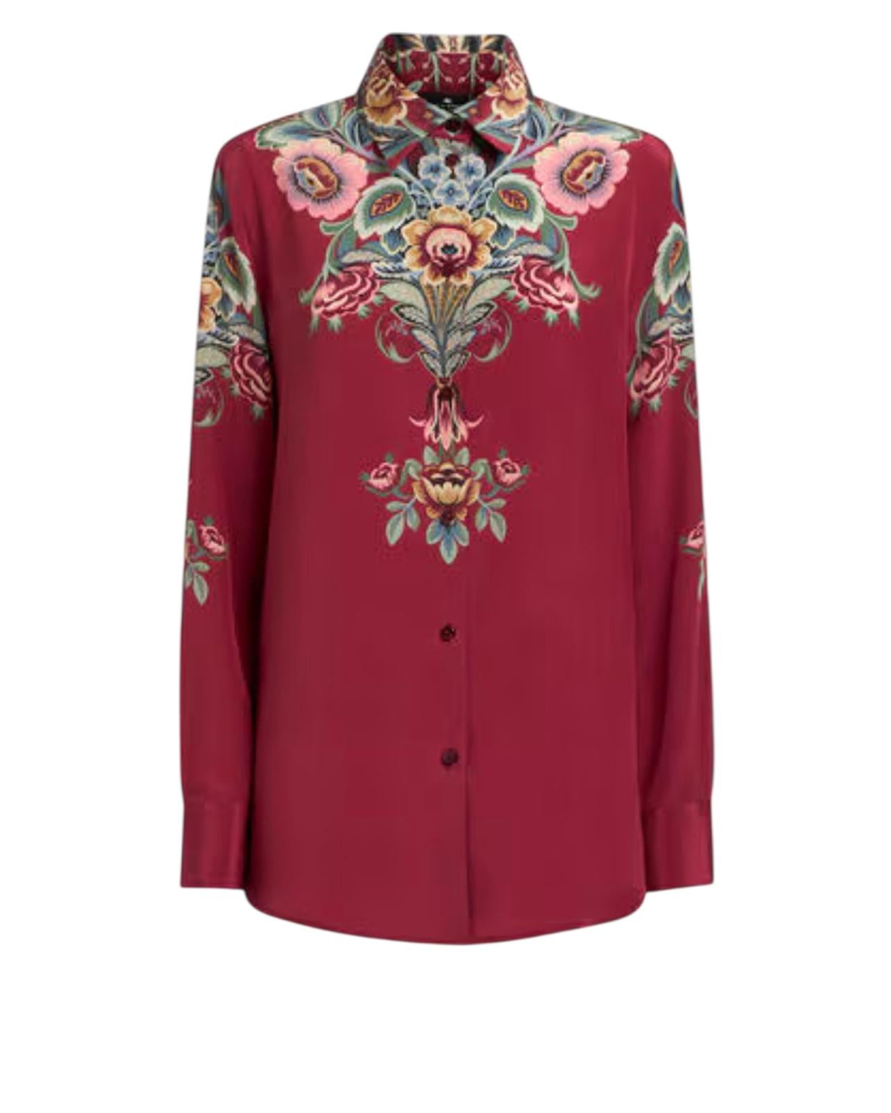 Camicia in seta con stampa piazzata WRIA0013AKA38X0865 ETRO