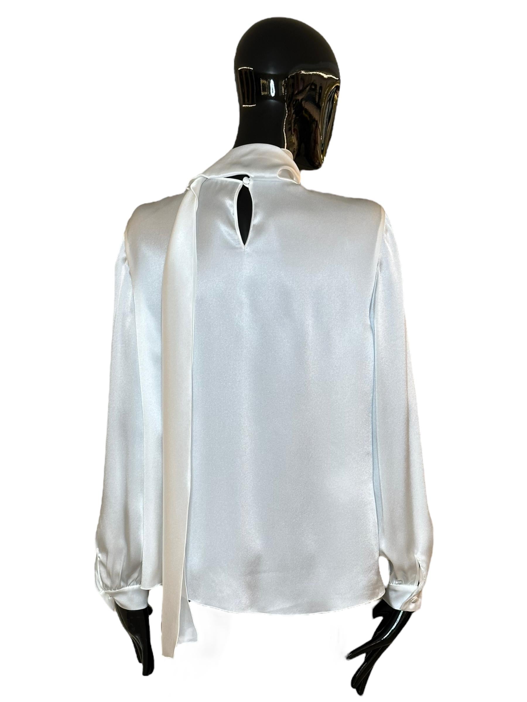 Camicia in satin con collo lavallier A021966190002 ALBERTA FERRETTI