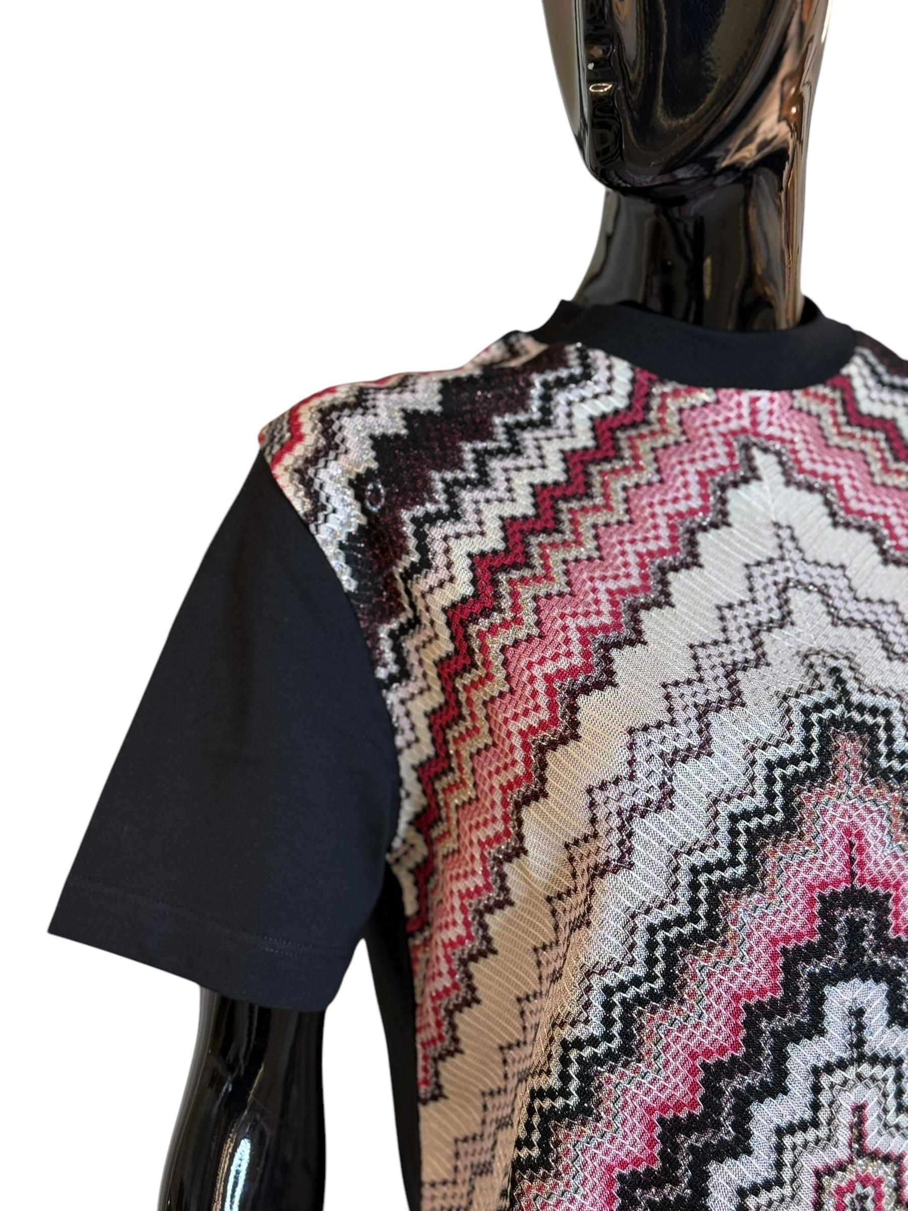 T-shirt in jersey di cotone con inserti chevron DS25SL02BJ00N6S91NL MISSONI