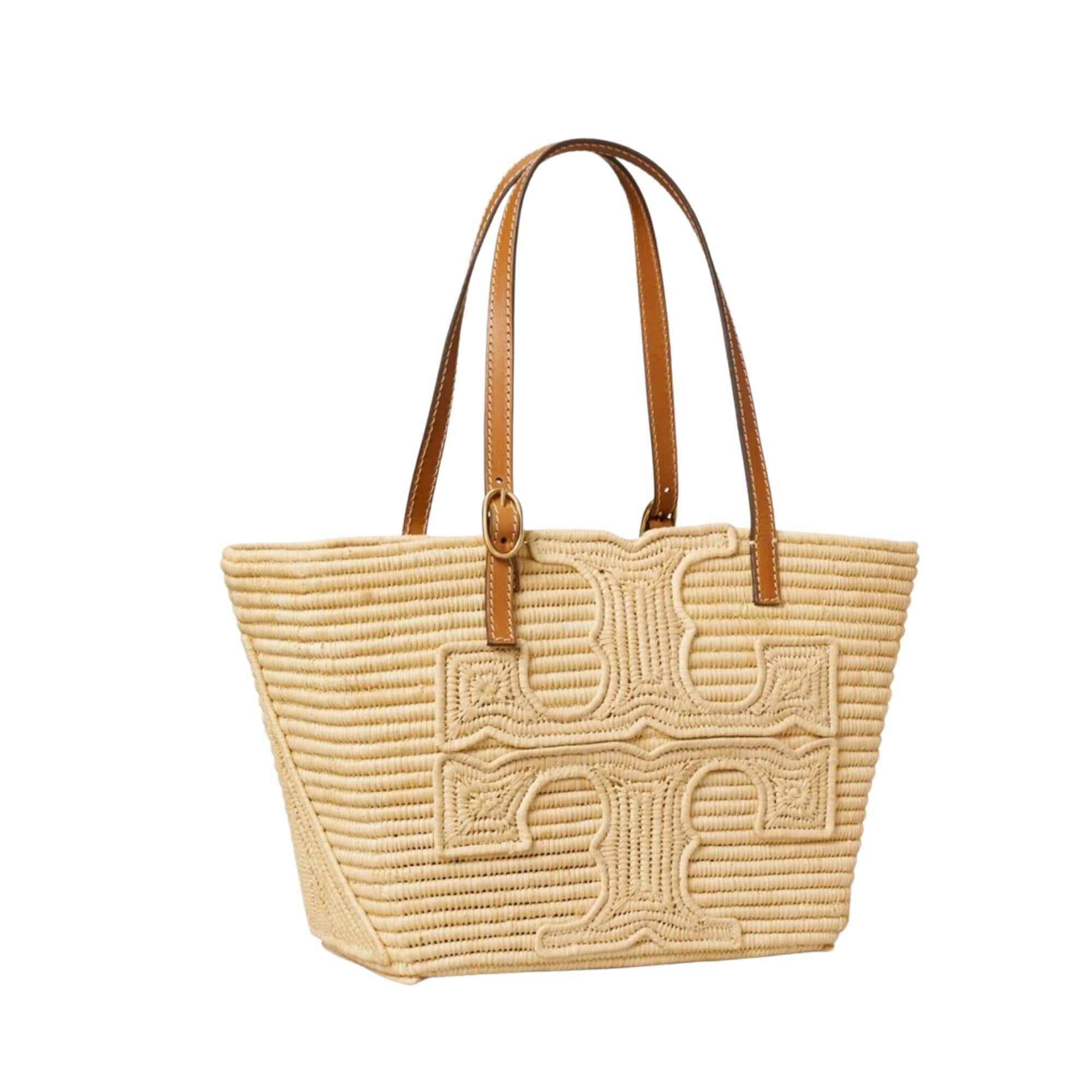 Ella Structured Straw Small Tote 183825254 TORY BURCH