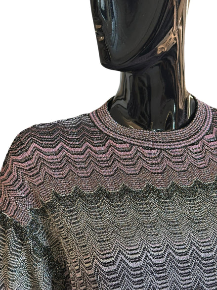 Pullover girocollo con motivo greca zig zag lamé DS24WN0PBK039ISM9G5 MISSONI