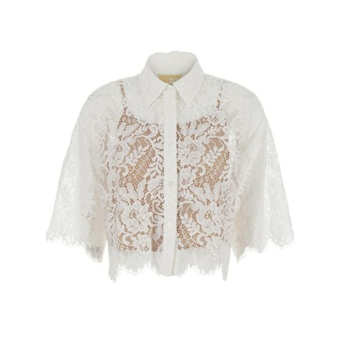 Son Flwr V Neck Shift Dresscorded Laces SS Shirt MS6410KQ9100 MICHAEL KORS