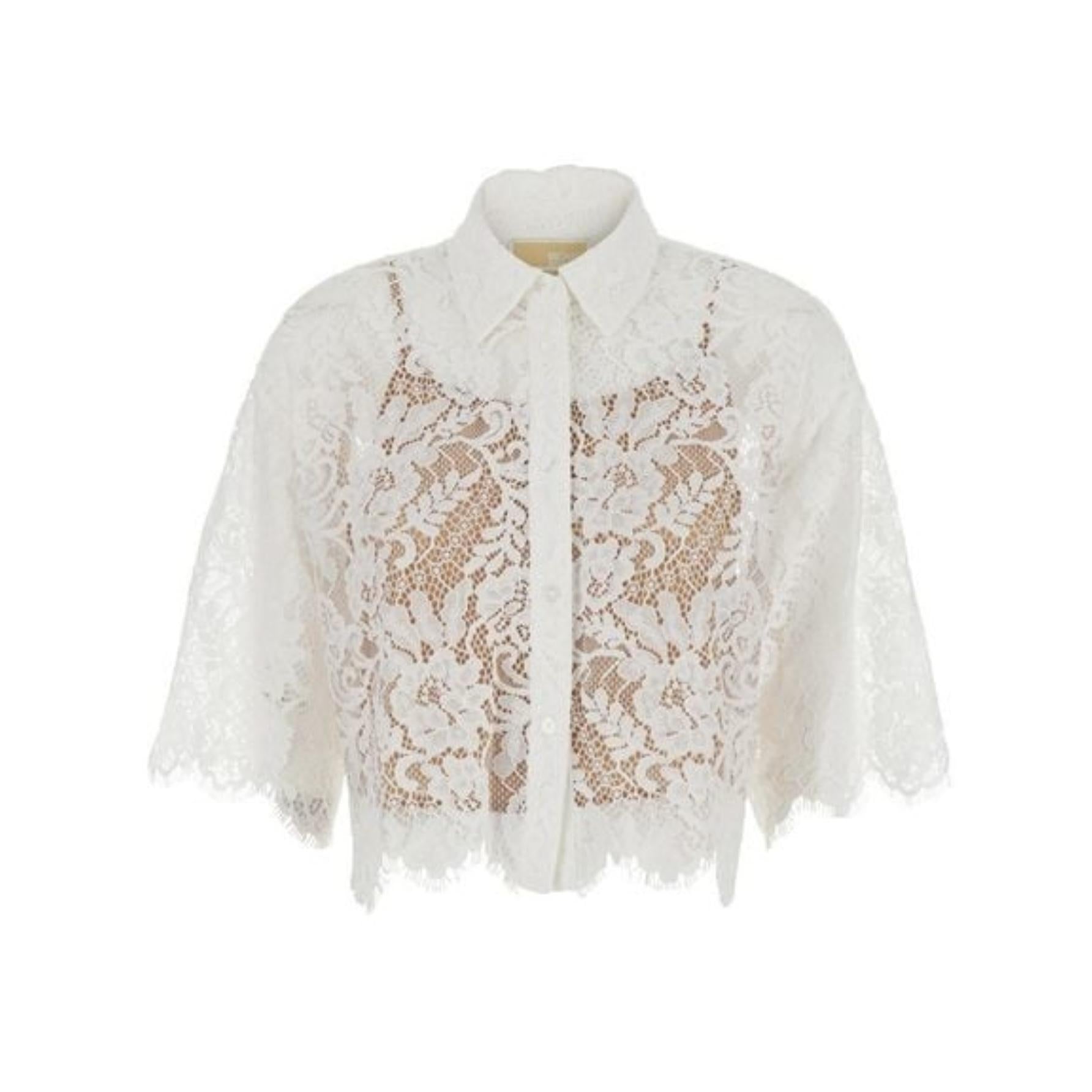 Son Flwr V Neck Shift Dresscorded Laces SS Shirt MS6410KQ9100 MICHAEL KORS