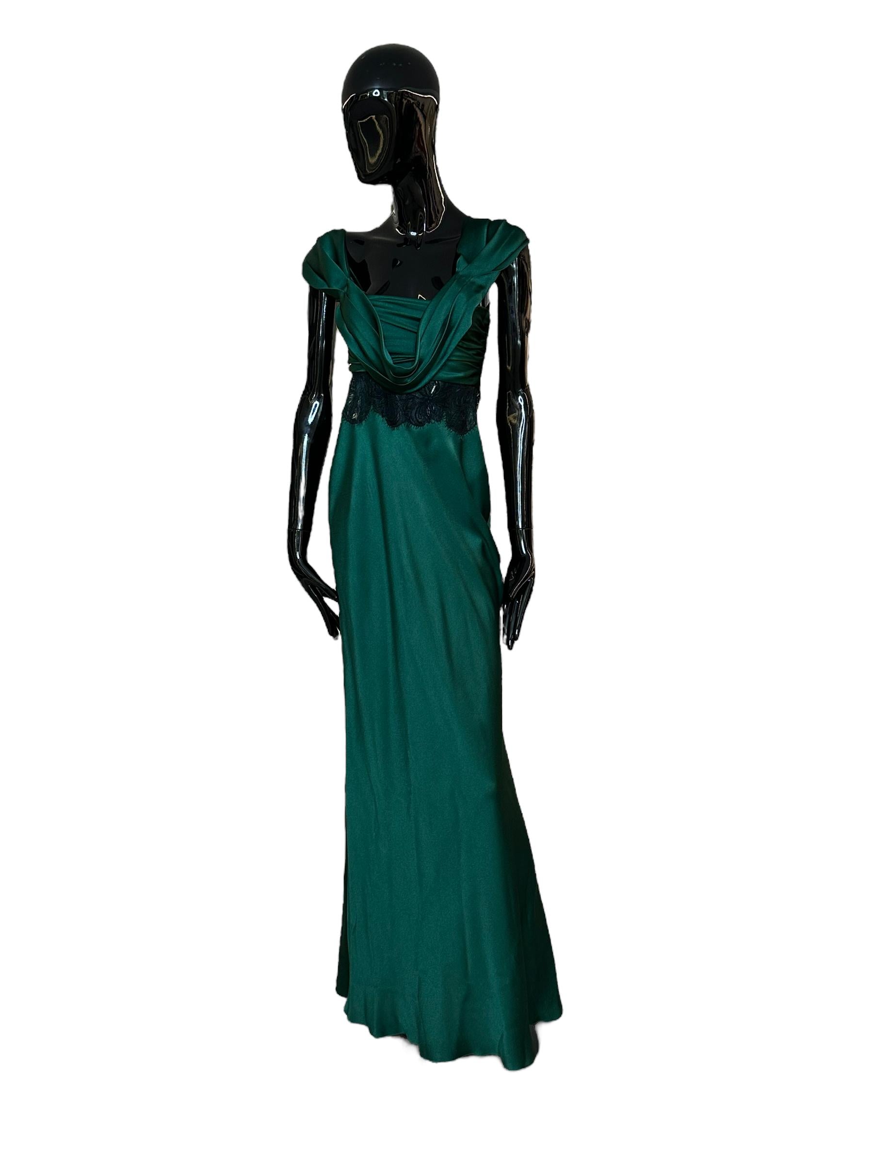 Abito in satin con pizzo V044566190389 ALBERTA FERRETTI