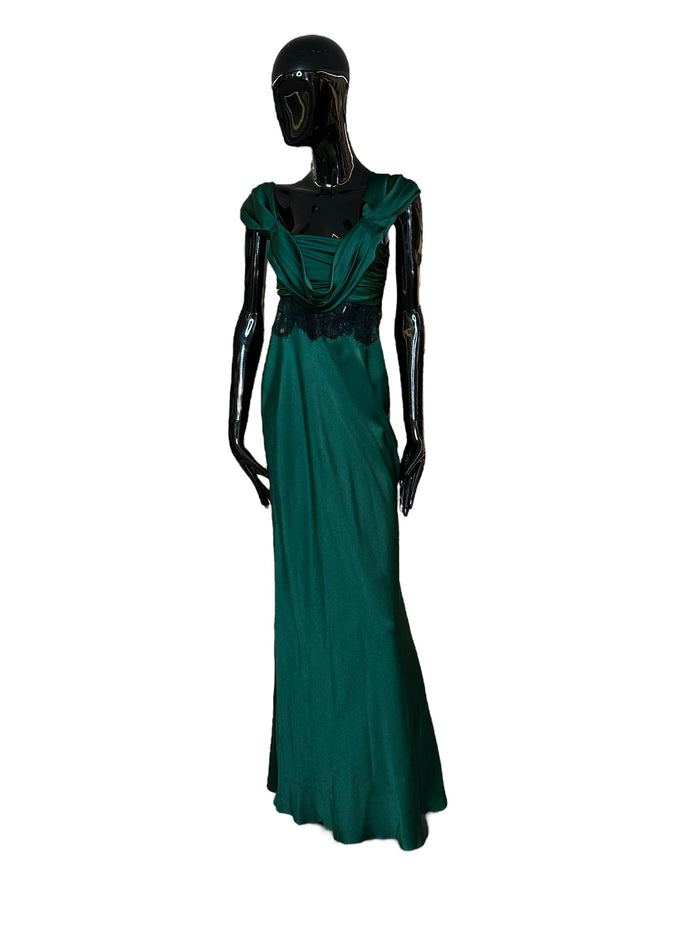 Abito in satin con pizzo V044566190389 ALBERTA FERRETTI