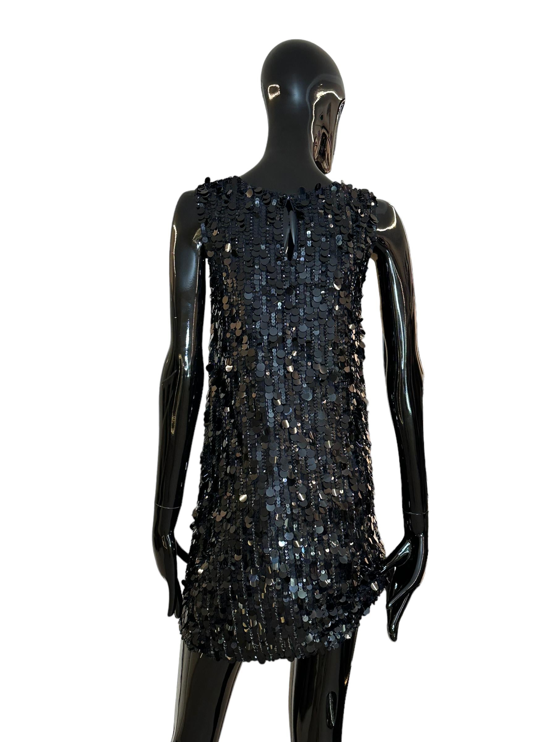 Abito smanicato con paillettes D721864013 PAROSH