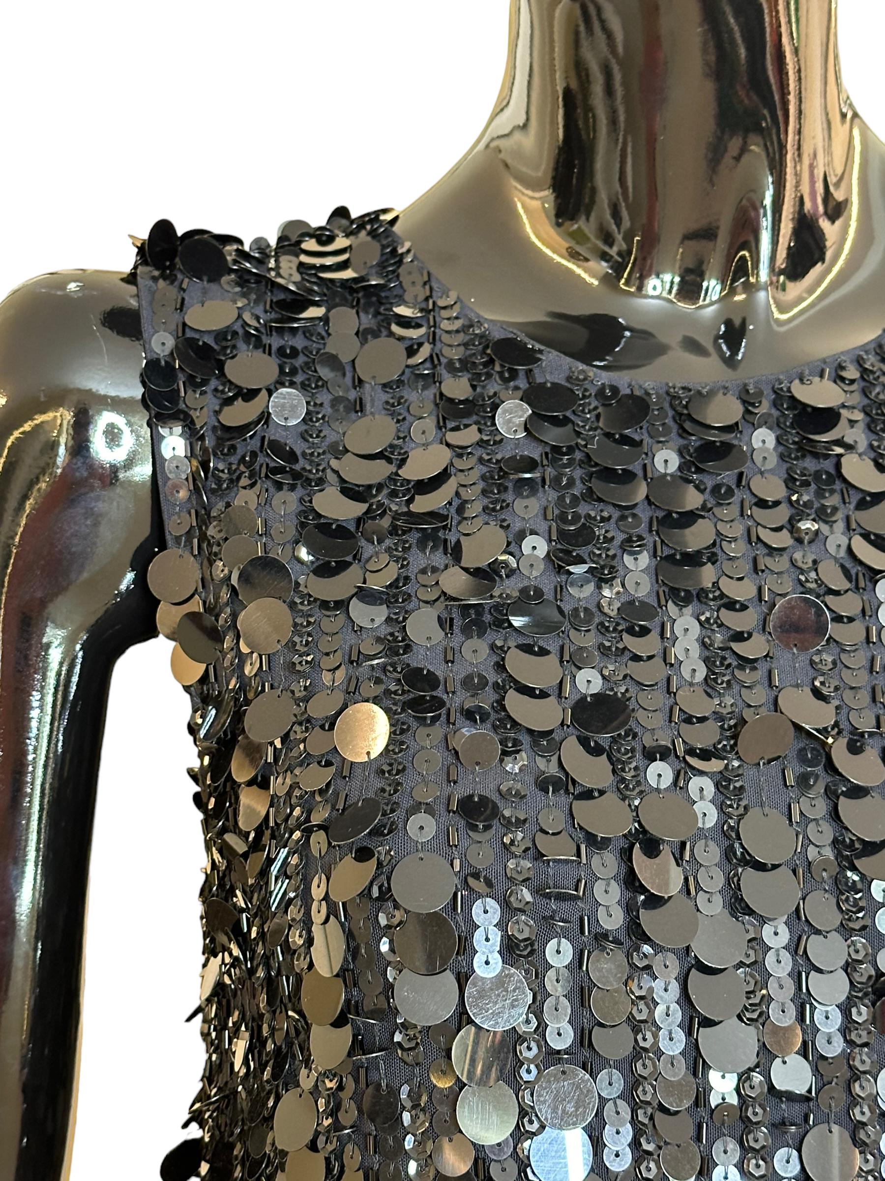 Abito smanicato con paillettes D721864013 PAROSH