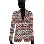 Blazer monopetto in cotone e viscosa zig zag DS25SF03BR00ZUS91N6 MISSONI