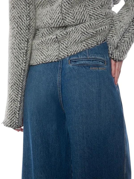 Jeans in denim a gamba larga A031051320295 ALBERTA FERRETTI