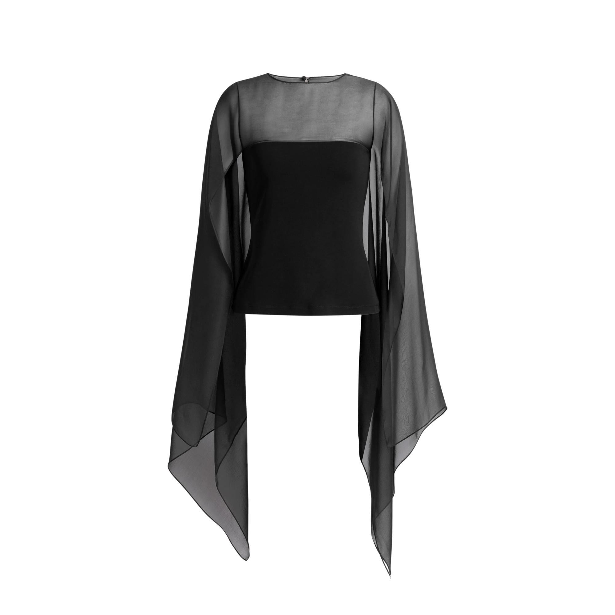 Top con maniche in chiffon A022001240555 ALBERTA FERRETTI