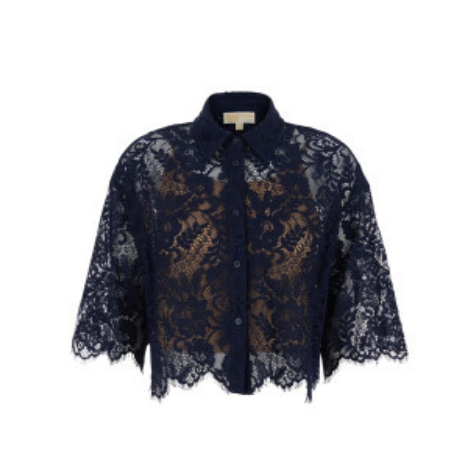 Son Flwr V Neck Shift Dresscorded Laces SS Shirt MS6410KQ9409 MICHAEL KORS