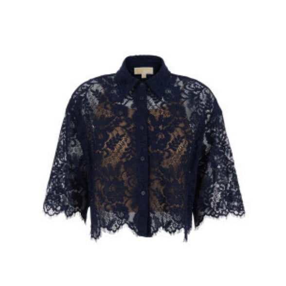 Son Flwr V Neck Shift Dresscorded Laces SS Shirt MS6410KQ9409 MICHAEL KORS