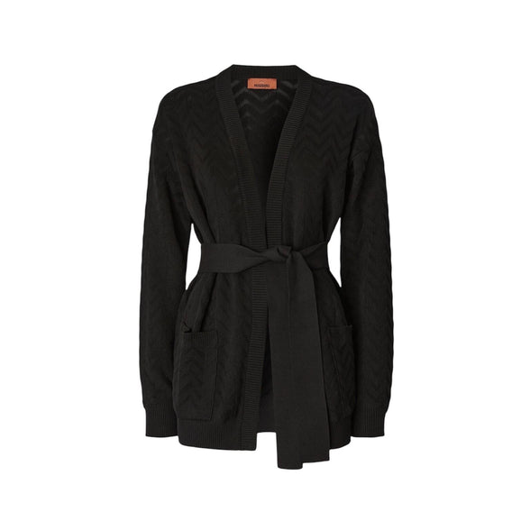 Cardigan chevron con cintura DC26SM01BK01H2S91RY MISSONI