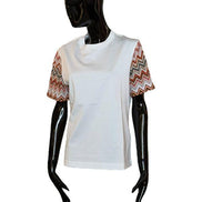 T-shirt girocollo con maniche in maglia zig zag DS25SL01BJ00N7S01GG MISSONI
