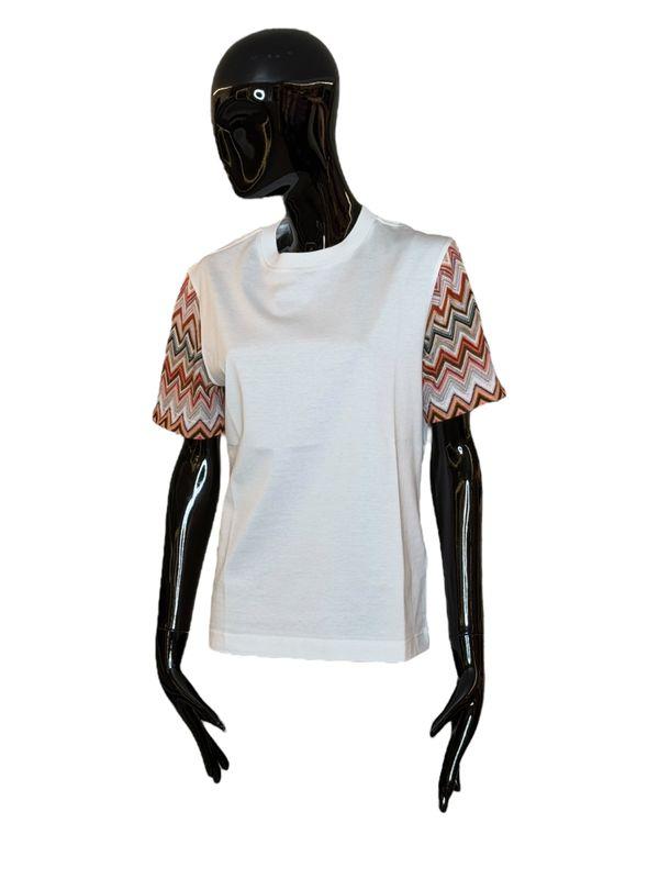 T-shirt girocollo con maniche in maglia zig zag DS25SL01BJ00N7S01GG MISSONI