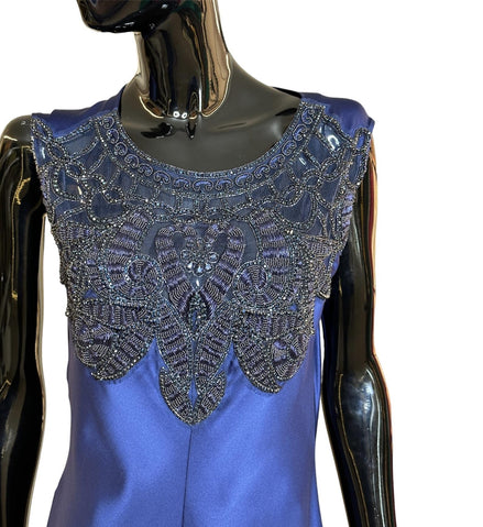 Abito con ricami in satin di seta V043516170290 ALBERTA FERRETTI