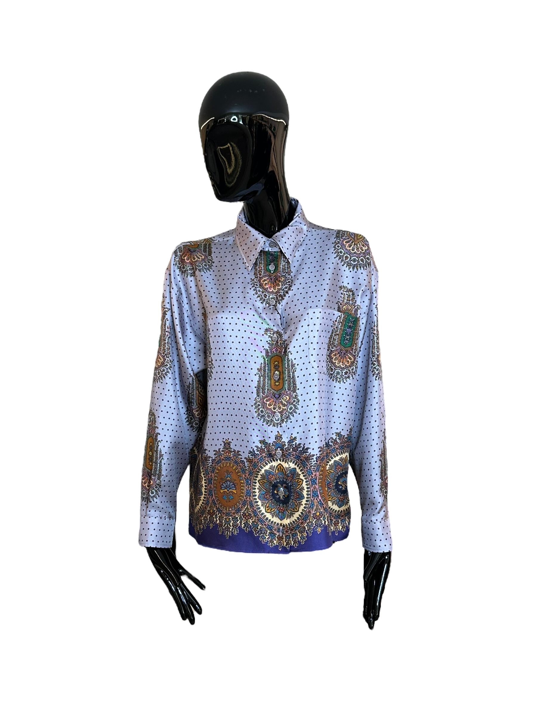 Camicia in twill di seta 117455218450 ETRO
