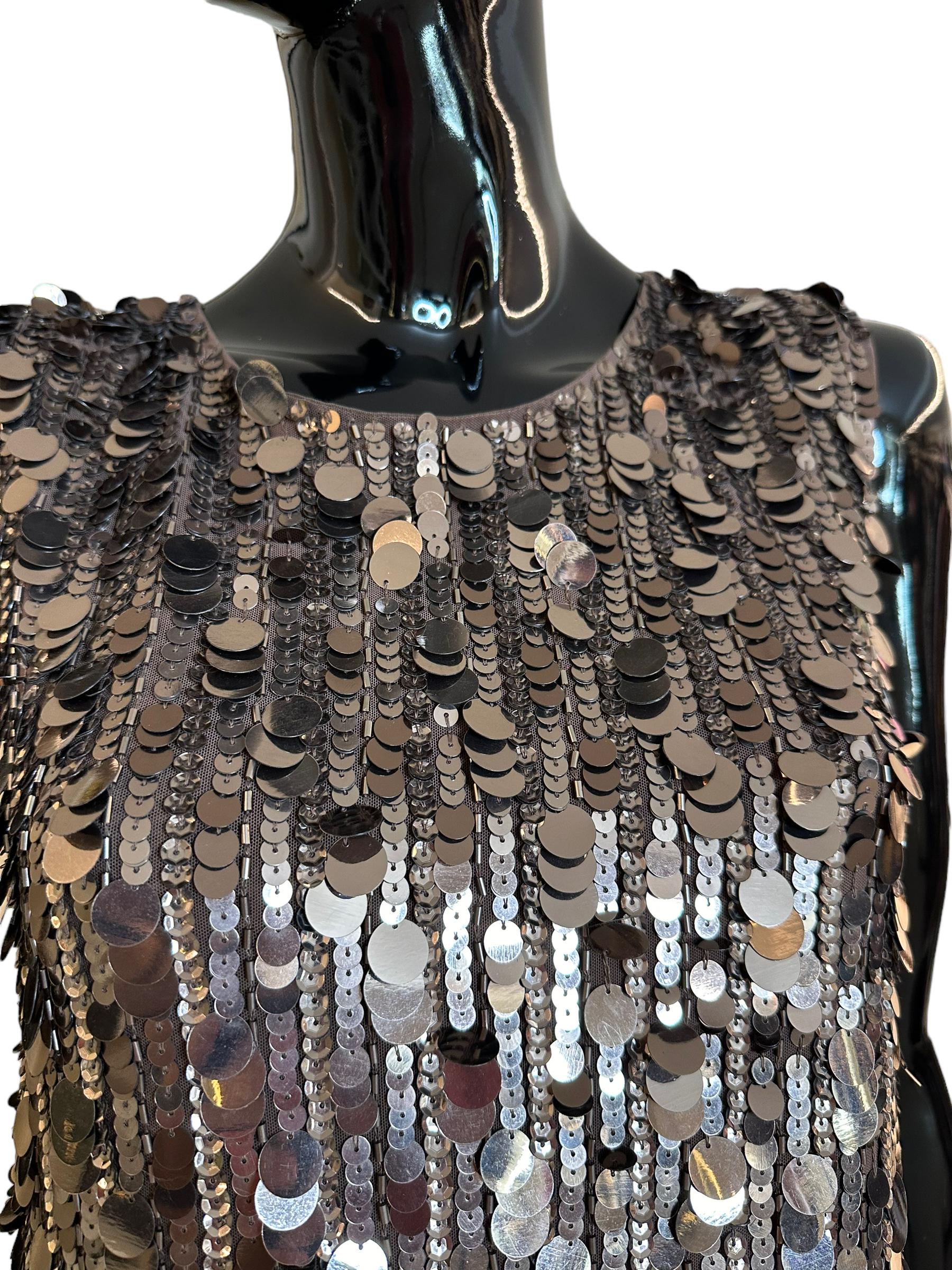 Abito smanicato con paillettes D721864058 PAROSH