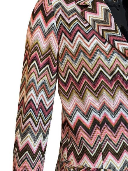 Blazer monopetto in cotone e viscosa zig zag DS25SF03BR00ZUS91N6 MISSONI