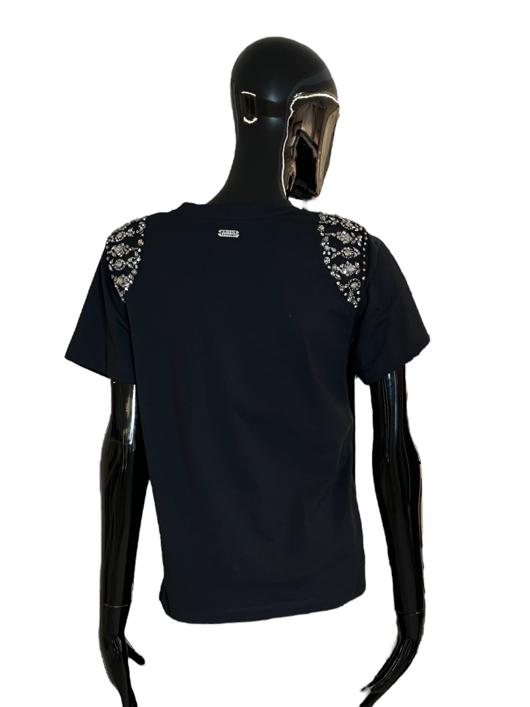 Tshirt in jersey organico con ricami A070316600555 ALBERTA FERRETTI