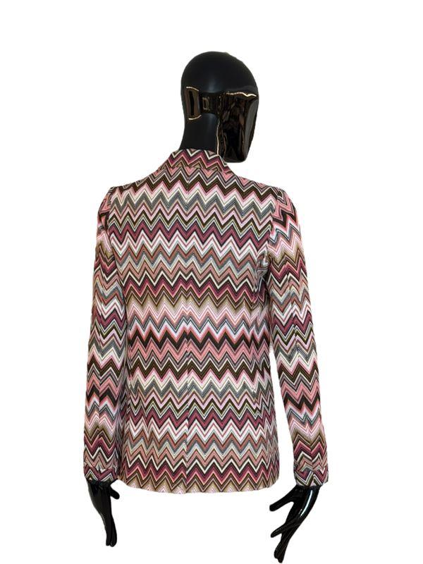 Blazer monopetto in cotone e viscosa zig zag DS25SF03BR00ZUS91N6 MISSONI