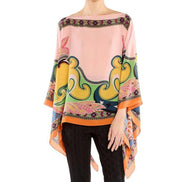 Poncho in seta con motivi floreali WRJA0027AKI79X0870 ETRO