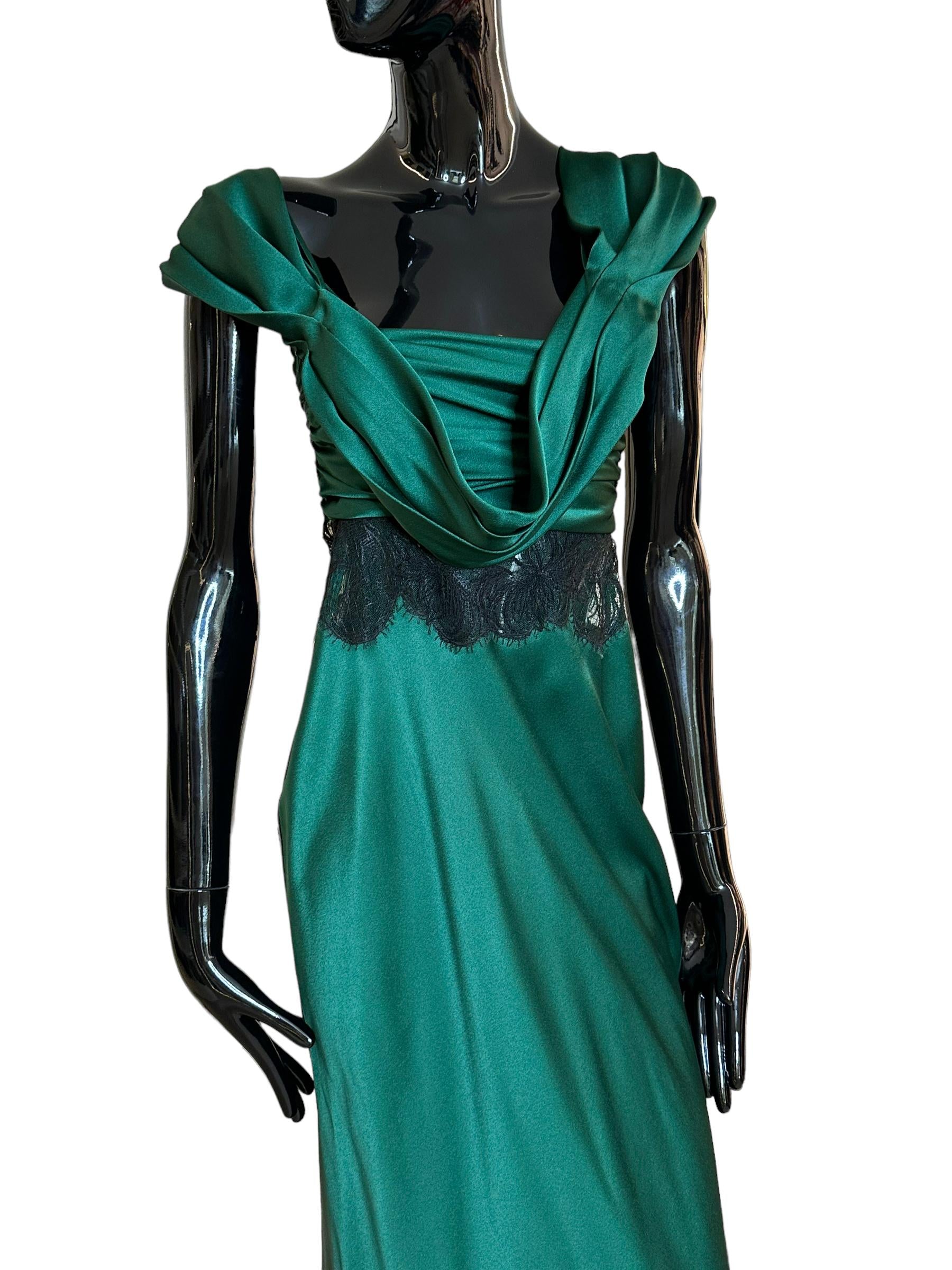 Abito in satin con pizzo V044566190389 ALBERTA FERRETTI