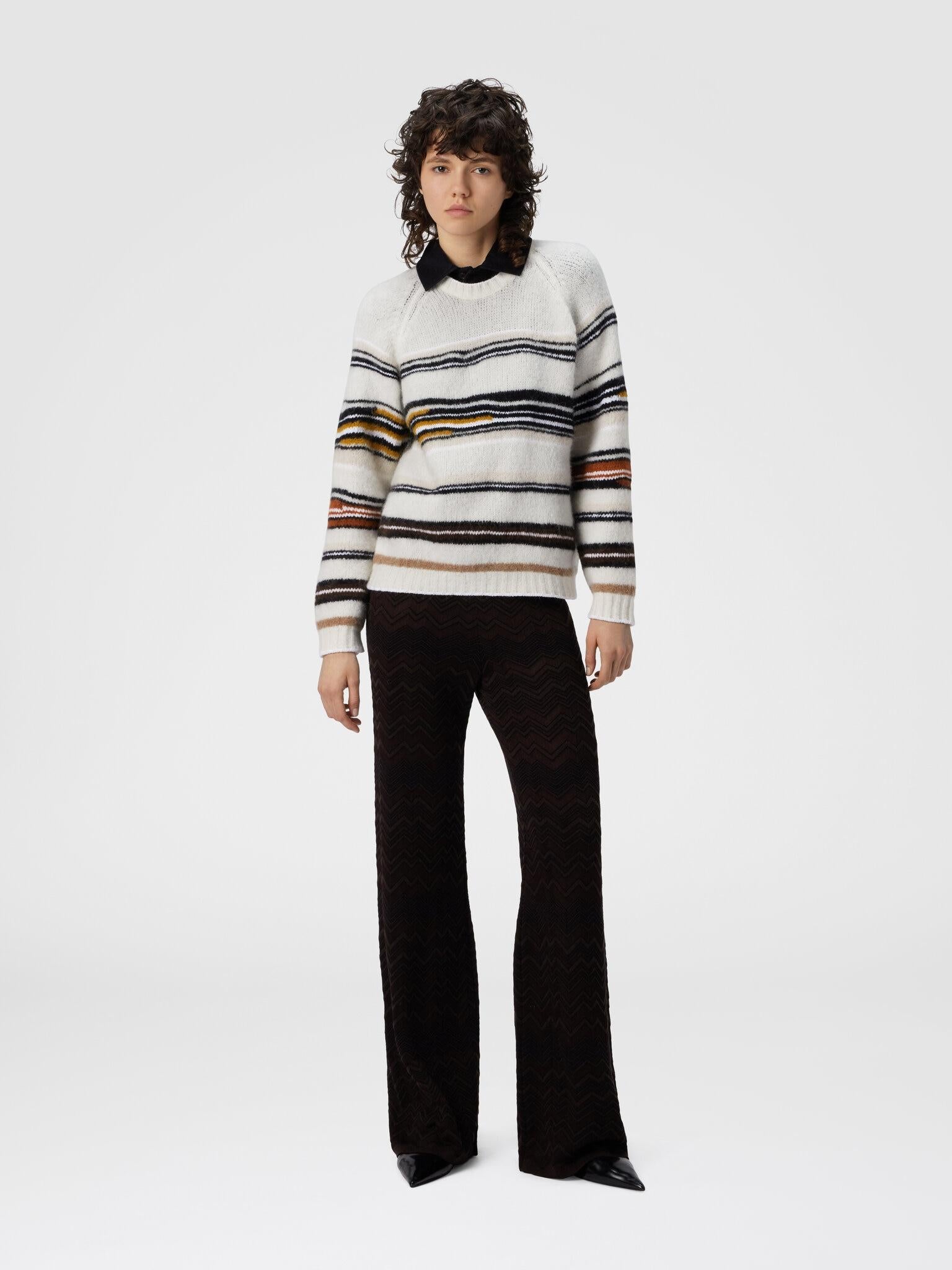 Maglia girocollo a righe in lana, mohair e alpaca DS25WN0WBK01C5SM9SW MISSONI