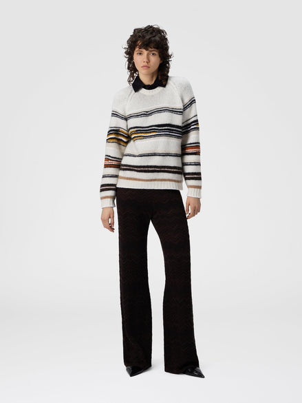 Maglia girocollo a righe in lana, mohair e alpaca DS25WN0WBK01C5SM9SW MISSONI