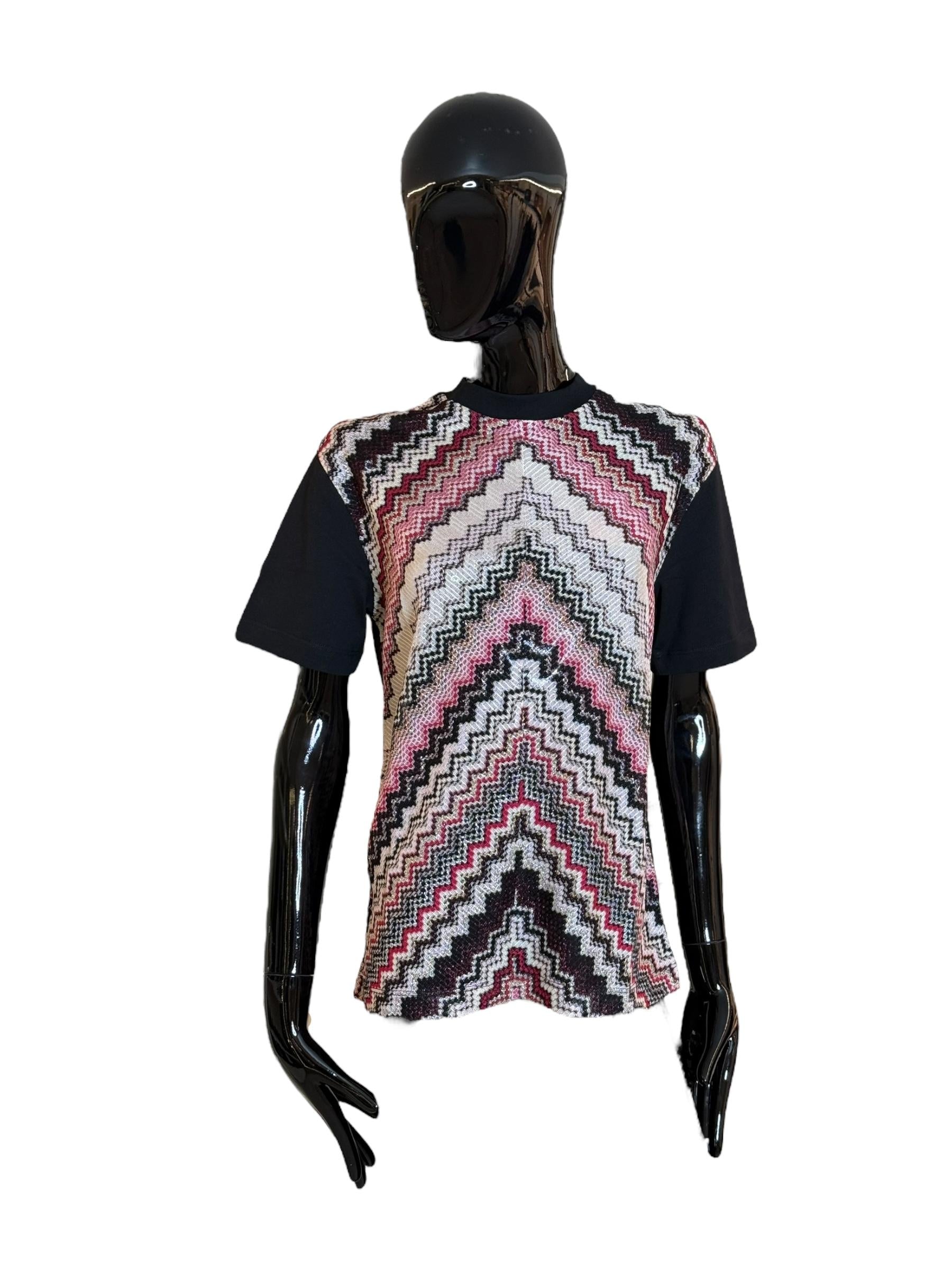 T-shirt in jersey di cotone con inserti chevron DS25SL02BJ00N6S91NL MISSONI