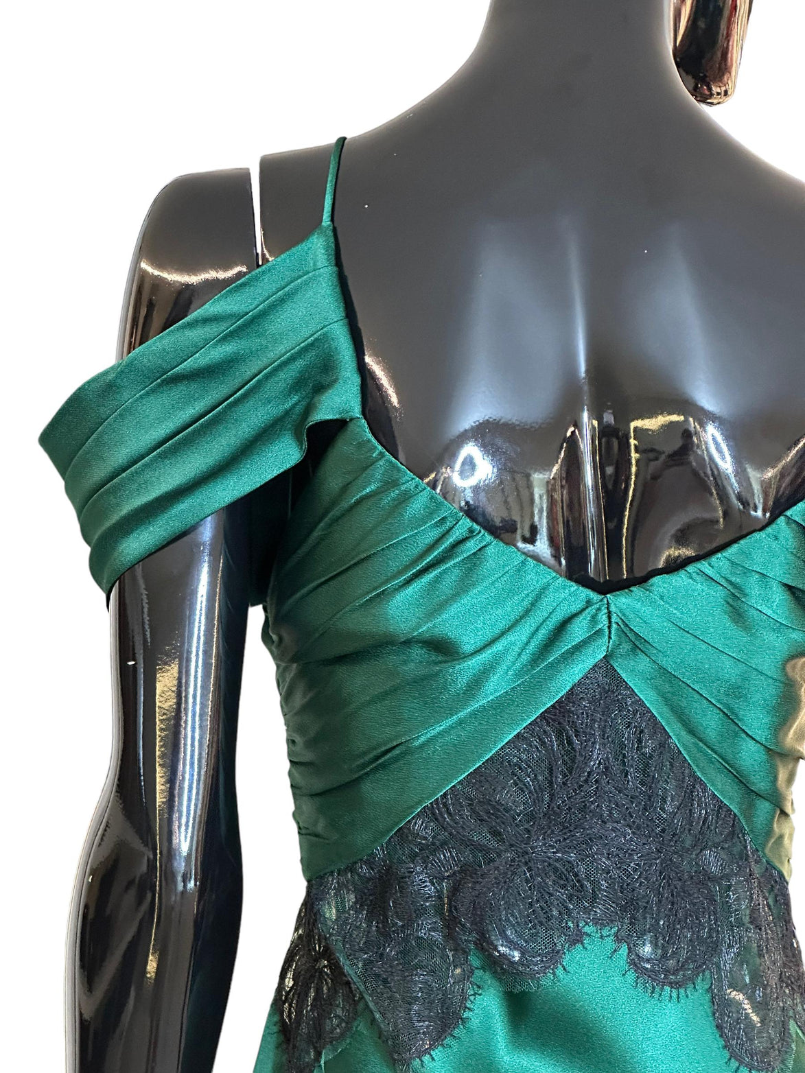 Abito in satin con pizzo V044566190389 ALBERTA FERRETTI