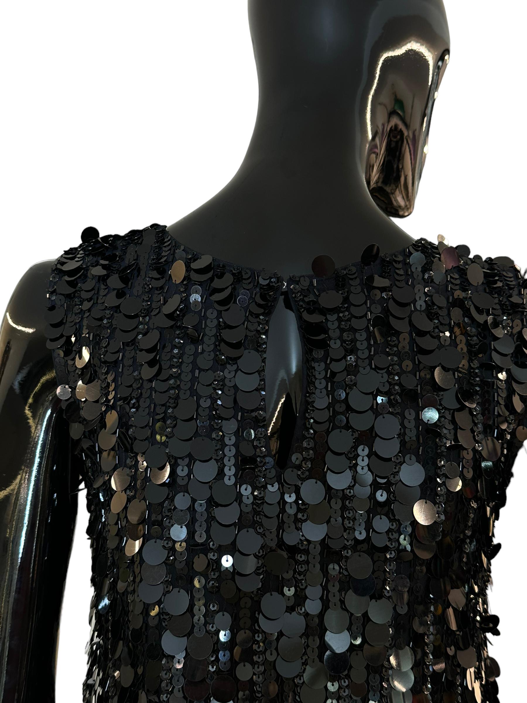 Abito smanicato con paillettes D721864013 PAROSH