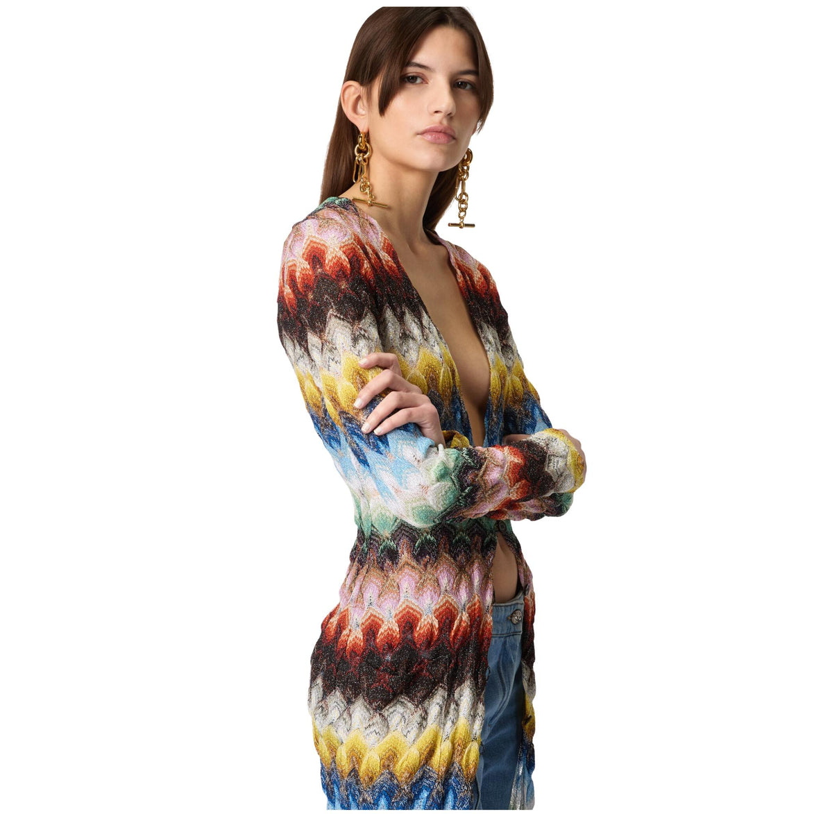 Cardigan lungo in pizzo DS26SM0SBR015JSMSNV MISSONI